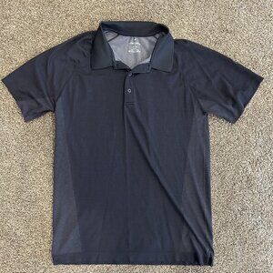 Fabletics Training Day Polo Shirt Short Sleeve Black Mens Size LARGE